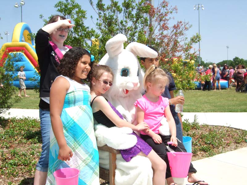 photo of kids with the Easter Bunny